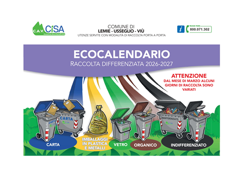 Nuovo calendario raccolta rifiuti